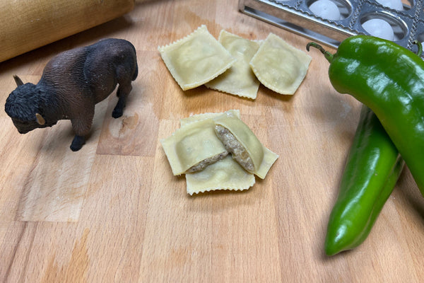 Colorado Green Chile Bison Ravioli in Egg Dough - 12 PC, About 12 OZ ...