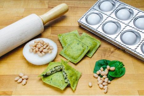 ravioli succulent Plant-Based Tuscan White Bean Ravioli in Summer Herb Dough