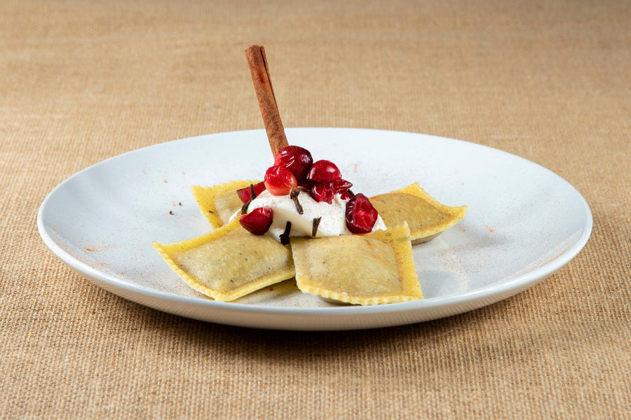 Cranberry Mascarpone Ravioli in Sage Parsley Fleck Dough - 12 PC, About 12 OZ