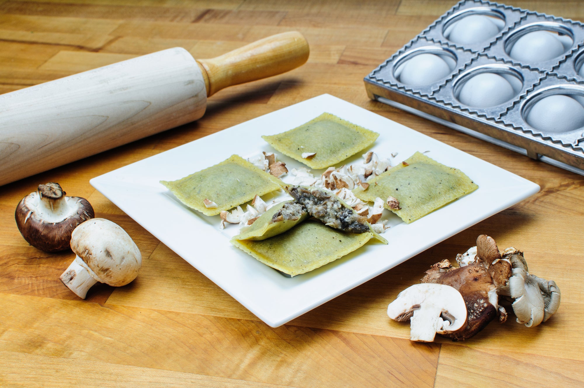 Wild mushroom ravioli